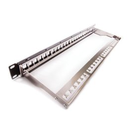   KELINE KEP-EMPTY-S 19 1U üres fekete patch panel 24 db keystone jack számára