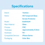 Vention iPhone 16 Pro, (HD edzett üveg), telefon kijelző védő üveg