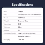 Vention Samsung Galaxy S24, (HD edzett üveg, pormentesítővel), telefon kijelző védő üveg