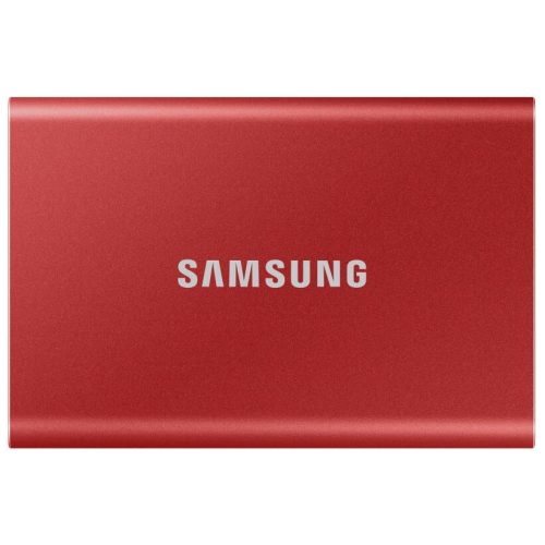 SAMSUNG SSD Külső, 500GB, T7, Metál Piros, USB 3.2