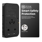 Choetech USB-C*2+USB-A*2 (35W,fekete,travel,USB-C kábellel, US,UK,EU,AU), töltő