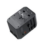 Choetech USB-C*2+A*2 (45W, fekete, travel, US,UK,EU,AU), töltő