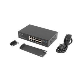   Lanberg RSFE-8P-2GE-120 19/10 1U 8x100Mbps PoE+ LAN (120W) 2xGbE LAN port nem menedzselhető PoE+ switch