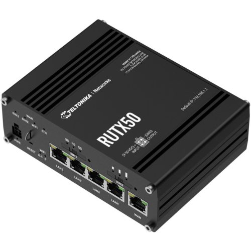Teltonika RUTX50 4xGbE LAN 2xminiSIM 5G Dual Band Vezeték nélküli Gigabit ipari router