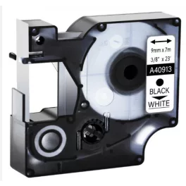   Utángyártott DYMO D1 40913 kazetta 9mm x 7m fehér-fekete #S0720680
