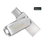 SanDisk, Pendrive, 128GB, Dual Drive, Ezüst