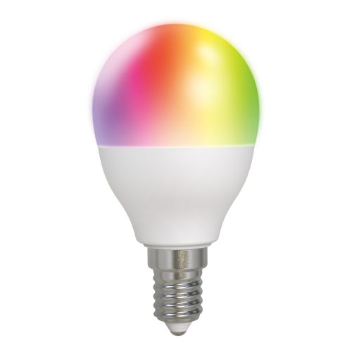 Deltaco SMART HOME SH-LE14G45RGB WiFi, G45, E14, 5W, RGB, fehér, szabályozható Izzó