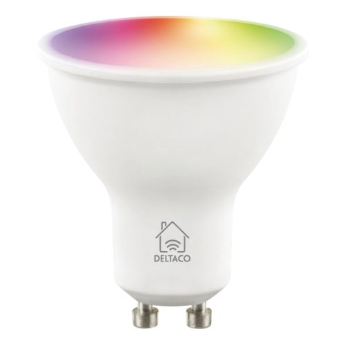 Deltaco SMART HOME SH-LGU10RGB WiFi, GU10, 5W, RGB, fehér, szabályozható Izzó