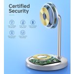 Choetech 2-1ben (álló, vezeték nélküli,mágneses,ezüst), töltő