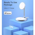 Choetech 2-1ben (álló, vezeték nélküli,mágneses,ezüst), töltő