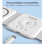 Choetech 3-1ben (összecsukható vezeték nélküli, fehér), töltő