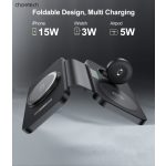 Choetech 3-1 hajtogatható, wireless, fekete, töltő