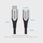 KÁBEL USB-C 3.1/M -> USB-C 3.1/F, 0,5m, (hosszabbító,szövet), Vention
