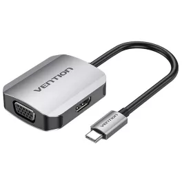   Vention USB-C -> HDMI/VGA (0,15m Szürke Aluminum Ötvözet) konverter