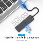 Vention USB-C -> USB-A 3.0*4 & Micro B USB 1m, Hub