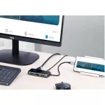 Vention USB-C -> HDMI/USB3.0*3/PD (0,15m Szürke Aluminum Ötvözet), Dokkoló