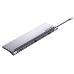 Vention USB-C -> DP/HDMI/VGA/USB-C Gen 1/USB 3.0x2/USB 2.0/RJ45/SD/TF/TRRS 3.5mm/PD, 0,25m (12 az 1-ben, szürke aluminum ötvözet), Dokkoló