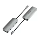 Vention USB-C -> HDMI/USB 3.0x3/PD (0,15m Szürke Aluminum Ötvözet), Dokkoló