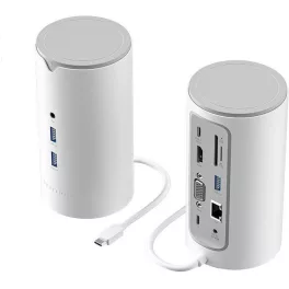   Vention USB-C -> HDMI/VGA/USB 3.1 Gen 1-C/USB 3.0x3/RJ45/SD/TF/TRRS 3.5mm/PD/DC,  0.25M, dokkoló