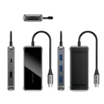 Vention USB-C -> HDMI/USB-C Gen 1/USB 3.0 x 2/RJ45/SD/TF/TRRS 3.5mm/PD (0,15m Szürke Aluminum Ötvözet) Dokkoló