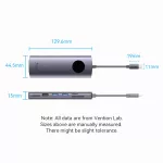 Vention USB-C -> DP/HDMI/USB 3.0*2/USB 2.0/RJ45/SD/TF/PD MST, dokkoló