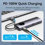Vention USB-C -> DP/HDMI/USB 3.0*2/USB 2.0/RJ45/SD/TF/PD MST, dokkoló
