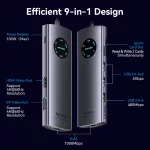 Vention USB-C -> DP/HDMI/USB 3.0*2/USB 2.0/RJ45/SD/TF/PD MST, dokkoló