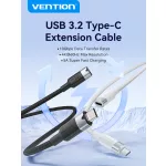 Vention USB-C 3.2/M -> USB-C 3.2/F, 0,5m,(hosszabbító, fekete, Gen2, 10Gbps), kábel