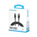 Vention USB-C 3.2/M, 0,5m,(fekete, Gen2, 10Gbps), kábel