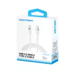 Vention USB-C 3.2/M, 1m,(fehér, Gen2, 10Gbps), kábel