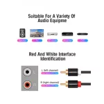 Vention 2*RCA/M -> 2*RCA/M , (audio,fekete), 1,5m, kábel