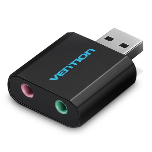 Vention USB külső (fém,fekete), hangkártya