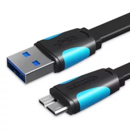   Vention USB-A 3.0/M -> Micro USB-B,  ( lapos,fekete),  0,2m, kábel