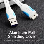 Vention USB-A 3.0/M -> Micro USB-B,  ( lapos,fekete),  0,2m, kábel