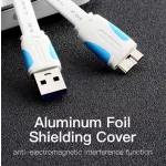Vention USB-A 3.0/M -> Micro USB-B,  ( lapos,fekete),  0,5m, kábel