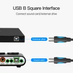 Vention USB-A 2.0 -> USB-B 2.0 (fekete), 10m, Vention