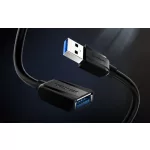 Vention USB 3.0,  (hosszabbító, fekete), 2m, kábel
