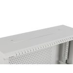 Lanberg WAF1-5203-04-00S 19 4U+3U SZÉL:540mm MÉLY:200mm MAG:400mm fémajtós szürke fali rack szekrény