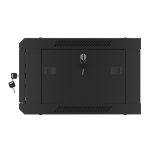 Lanberg WF01-6404-10B 19 4U SZÉL:600mm MÉLY:450mm MAG:290mm lapraszerelt üvegajtós fekete fali rack szekrény