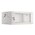 Lanberg WF01-6404-10S 19 4U SZÉL:600mm MÉLY:450mm MAG:290mm lapraszerelt üvegajtós szürke fali rack szekrény