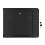 Lanberg WF01-6406-10B 19 6U SZÉL:600mm MÉLY:450mm MAG:379mm lapraszerelt üvegajtós fekete fali rack szekrény