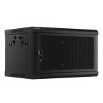 Lanberg WF01-6406-23B 19 6U SZÉL:600mm MÉLY:450mm MAG:379mm lapraszerelt perforált ajtós fekete fali rack szekrény