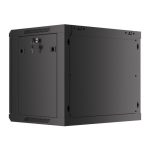 Lanberg WF01-6409-10B 19 9U SZÉL:600mm MÉLY:450mm MAG:512mm lapraszerelt üvegajtós fekete fali rack szekrény