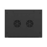 Lanberg WF01-6412-10B 19 12U SZÉL:600mm MÉLY:450mm MAG:640mm lapraszerelt üvegajtós fekete fali rack szekrény