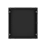 Lanberg WF01-6412-10B 19 12U SZÉL:600mm MÉLY:450mm MAG:640mm lapraszerelt üvegajtós fekete fali rack szekrény