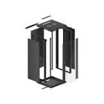 Lanberg WF01-6627-10B 19 27U SZÉL:600mm MÉLY:600mm MAG:1307mm lapraszerelt üvegajtós fekete fali rack szekrény
