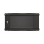 Lanberg WF03-5304-10B 19 4U SZÉL:540mm MÉLY:350mm MAG:281mm lapraszerelt üvegajtós fekete fali rack szekrény