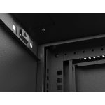 Lanberg WF03-5306-10B 19 6U SZÉL:540mm MÉLY:350mm MAG:370mm lapraszerelt üvegajtós fekete fali rack szekrény