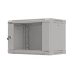 Lanberg WF03-5306-10S 19 6U SZÉL:540mm MÉLY:350mm MAG:370mm lapraszerelt üvegajtós szürke fali rack szekrény