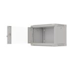 Lanberg WF03-5306-10S 19 6U SZÉL:540mm MÉLY:350mm MAG:370mm lapraszerelt üvegajtós szürke fali rack szekrény